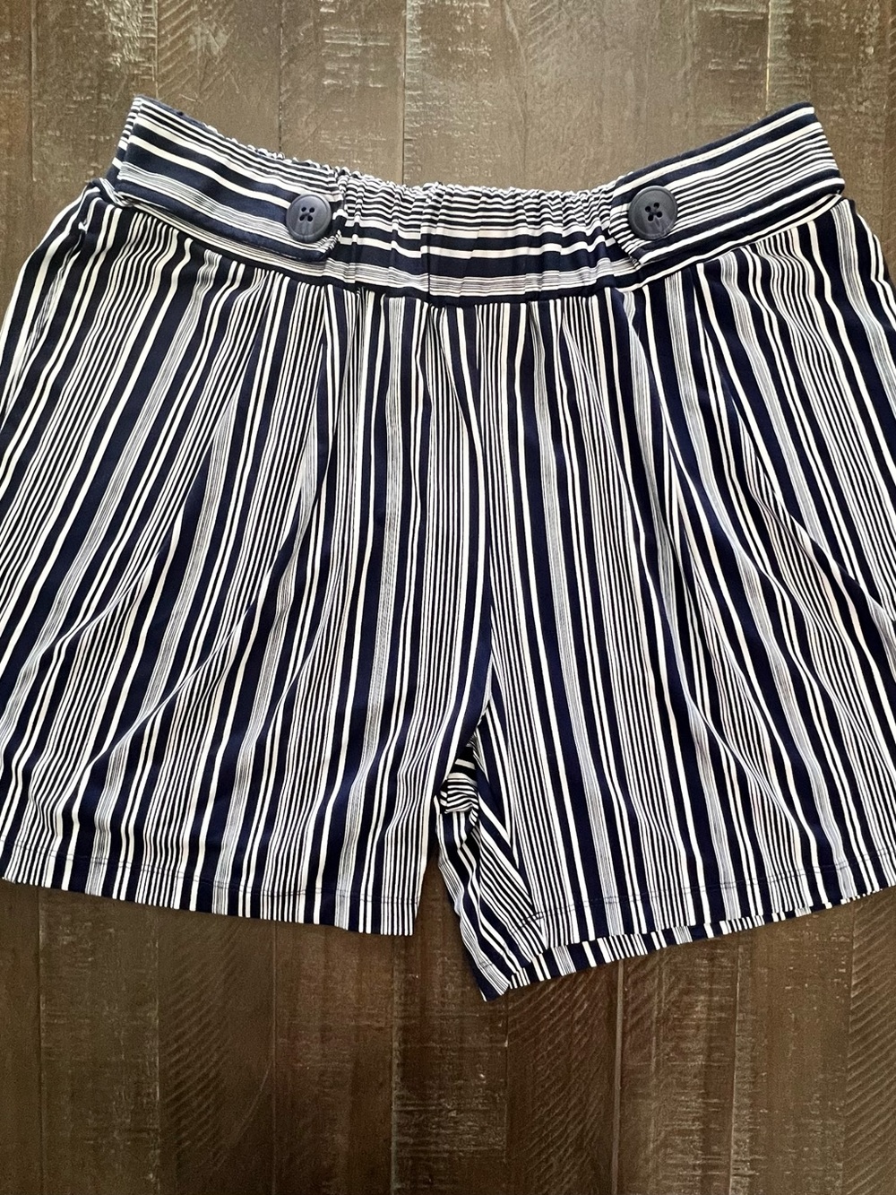 Robert Louis Women's Size XL Blue Pinstripe Stretch Shorts